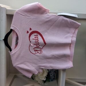 Madden Girl - Pink Delulu Heart Cropped Tee Size L (Juniors) NWT